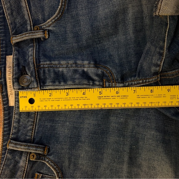 Burberry Brit Denim Shorts W26 Medium Wash Cuffed Stretch Designer Jean Shorts - Picture 10 of 11